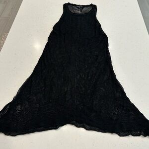 Eileen Fisher Black Mesh Sheer Dress